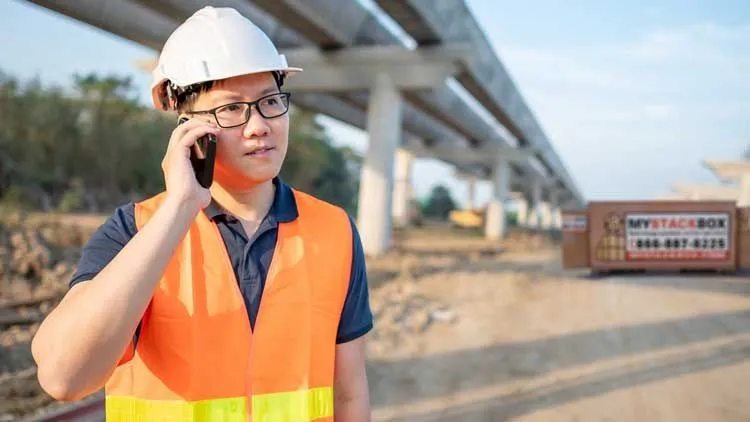 Construction site storage container