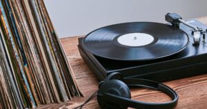 Vinyl records and player