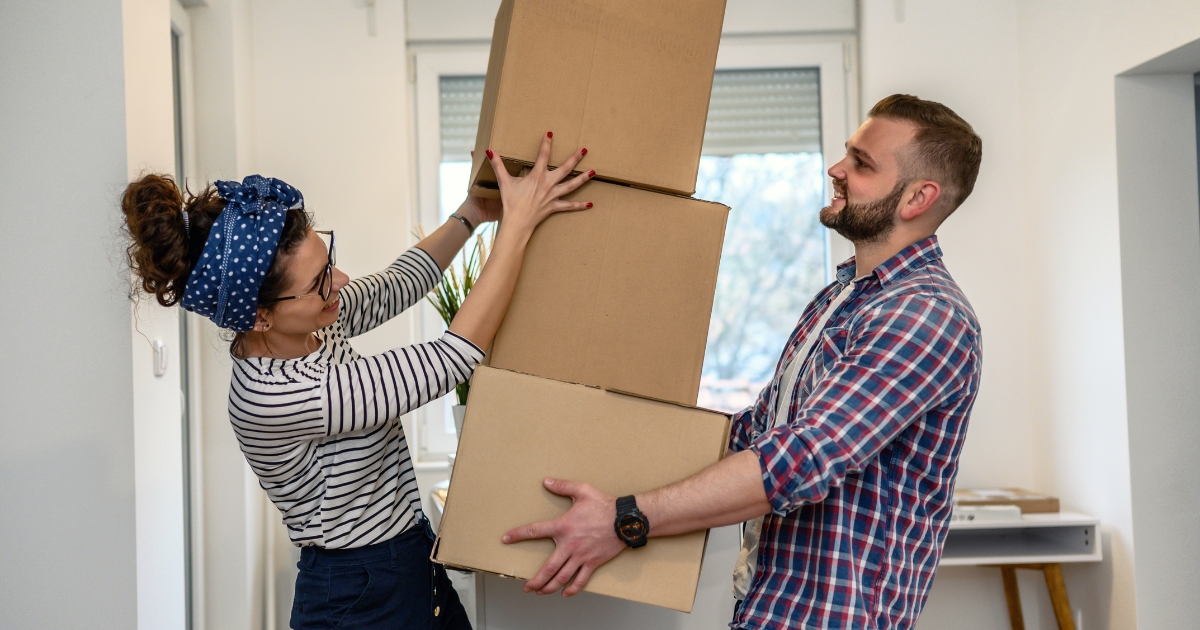 Couple moving house
