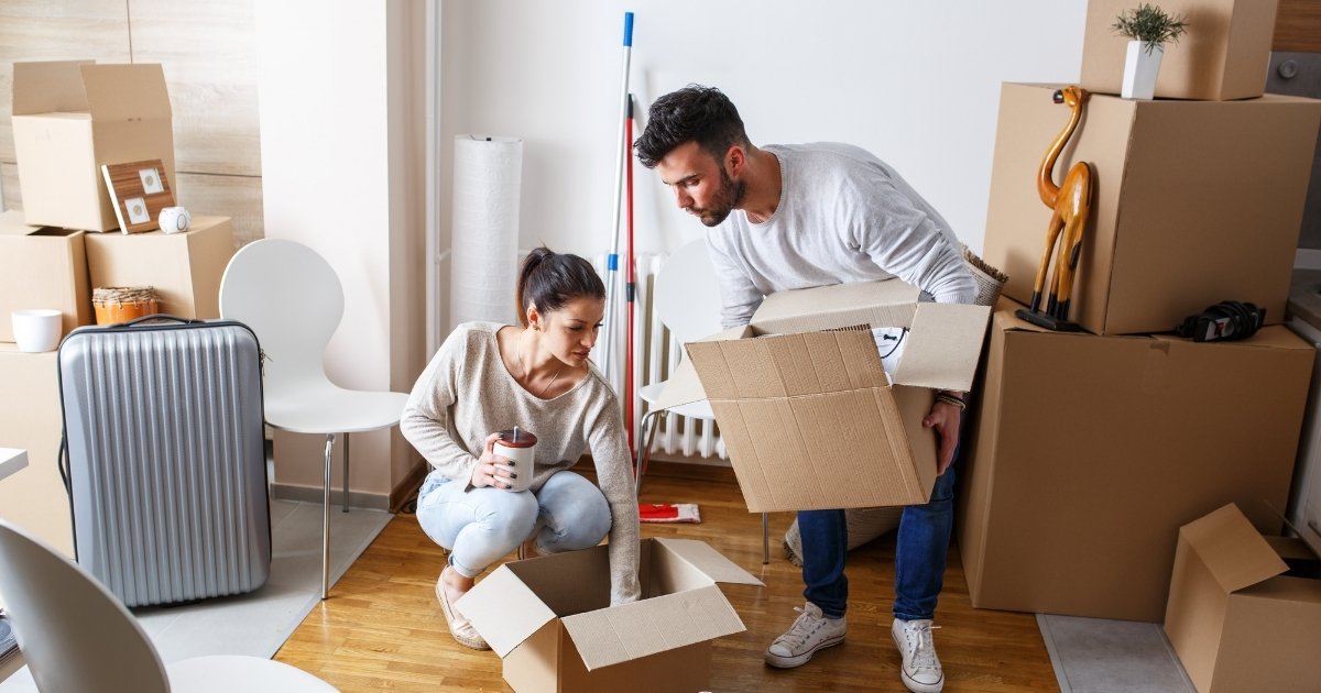 Couple moving into new property